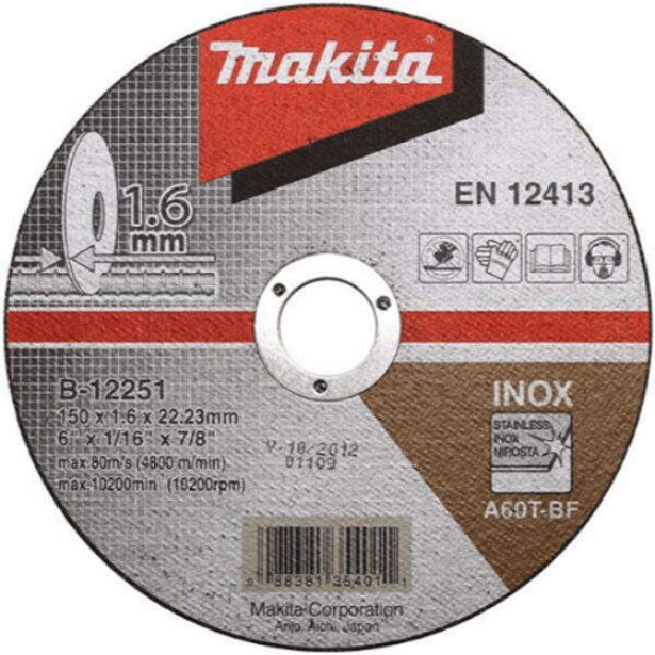  Đá cắt Inox Makita D150x1.6x22.23mm B-12251 
