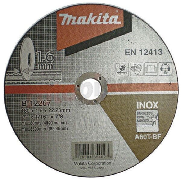  Đá cắt Inox Makita 180x1.6x22.23mm B-12267 