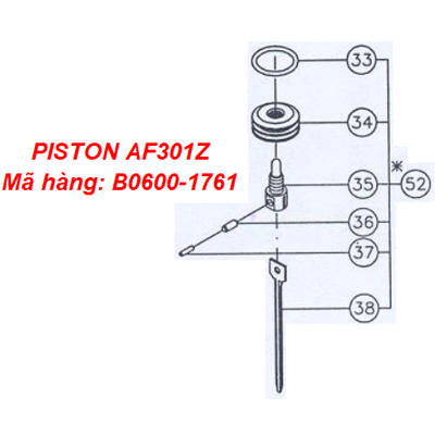  Piston (lưỡi gà) cho súng bắn đinh Makita AF301Z 
