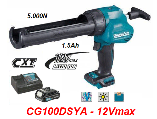  Súng bắn Silicon dùng pin 12V max Makita CG100DSYA 