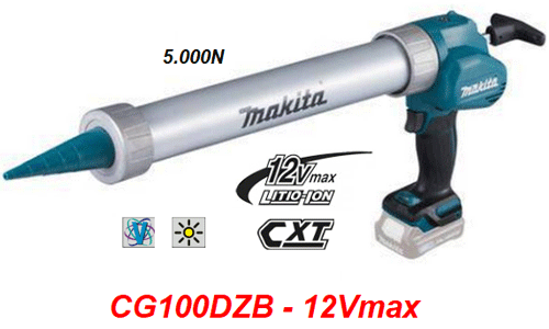  Súng bắn Silicon dùng pin 12V max Makita CG100DZB 