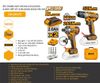 Bộ combo máy khoan và máy vặn bu lông dùng pin 20V INGCO CKLI20272