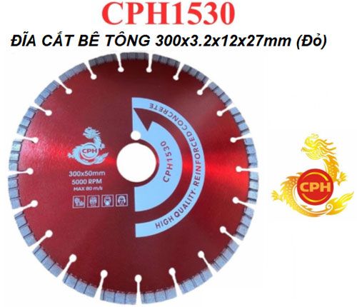  Đĩa cắt bê tông CPH1530 màu đỏ (300x3.2x12x27mm) 