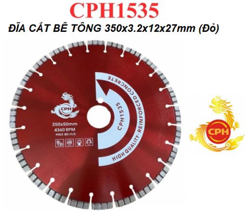  Đĩa cắt bê tông CPH1535 màu đỏ (350x3.2x12x27mm) 