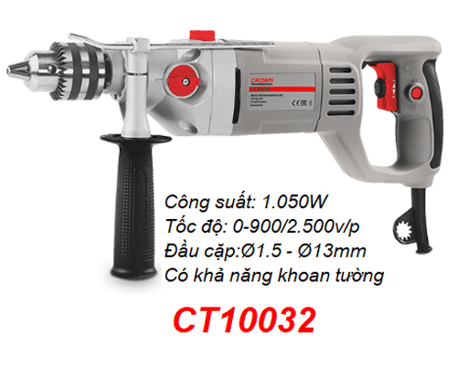  Máy khoan động lực Crown 2 tốc độ Crown CT10032 (13mm) 