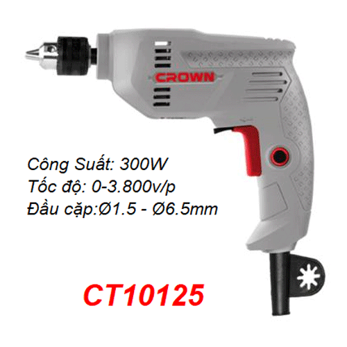  Máy khoan sắt cầm tay Crown CT10125 (6.5mm) 