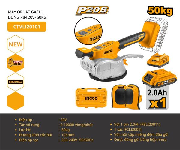  Máy lát gạch dùng pin 20V INGCO CTVLI20101 