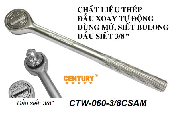  Cần tự động 3/8 Inch xi mờ CENTURY CTW-060-3/8CSAM 