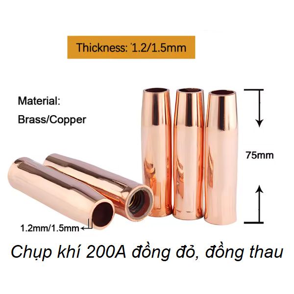  Chụp khí 200A đồng thau dày 1.5mm DAQIN CK5T 