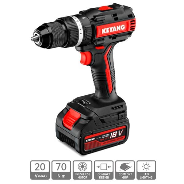  Máy khoan động lực dùng pin 18V Keyang DM20BLA-70C 