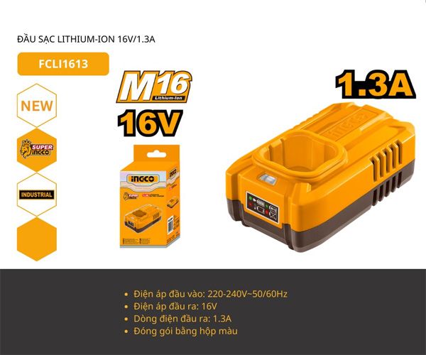  Sạc 16Vx1.3A INGCO FCLI1613 