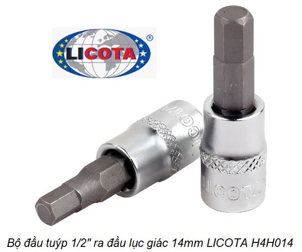  Đầu tuýp 1/2 inch ra đầu lục giác 14mm LICOTA H4H014 