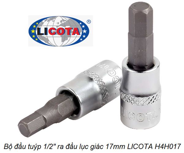  Đầu tuýp 1/2 inch ra đầu lục giác 17mm LICOTA H4H017 