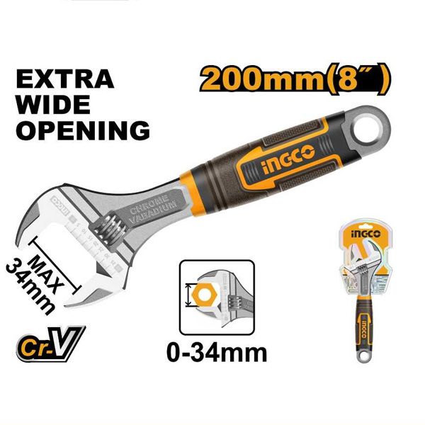  Mỏ lết 8 inch/200mm cán bọc nhựa Ingco HADW131088 
