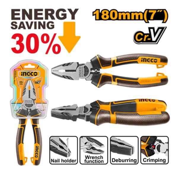  Kìm răng cao cấp 7 inch/180mm Ingco HHCP28180 
