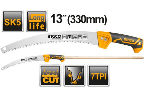  Cưa cành cầm tay lưỡi cong Ingco HPS3308 