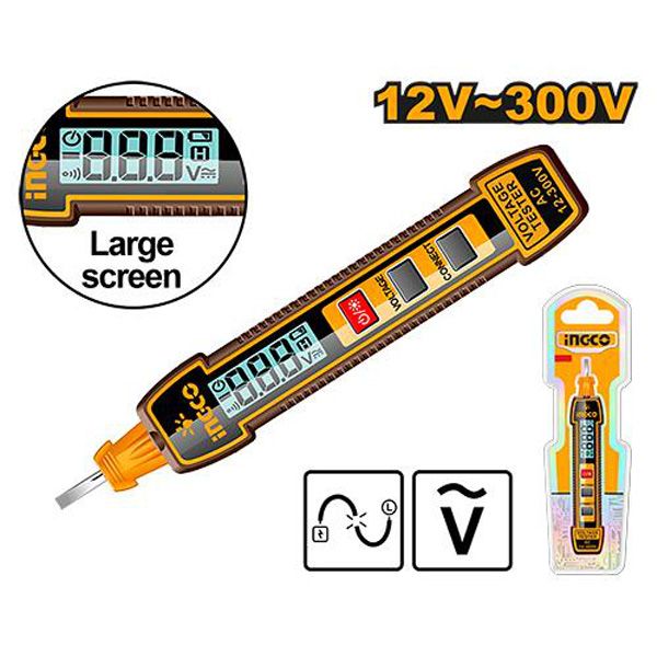  Dụng cụ kiểm tra điện áp kỹ thuật số AC 12-300V Ingco HSDT33001 