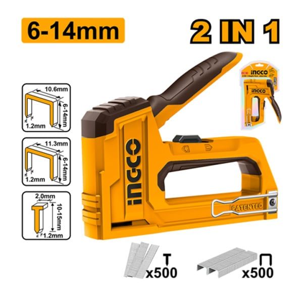  Dụng cụ bấm đinh ghim 6-14mm 2 trong 1 Ingco HSG1406 