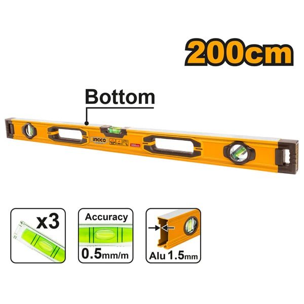  Thước thủy 200cm Ingco HSL08200 