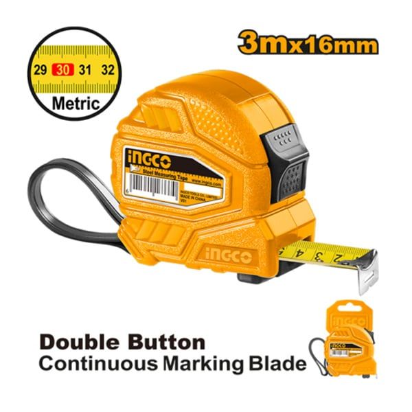  Thước kéo thép nền vàng 3mx16mm Ingco HSMT26316 