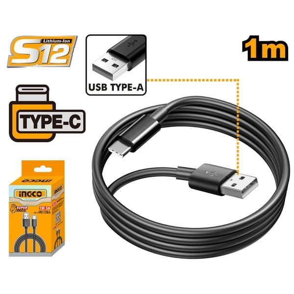  Dây cáp sạc USB type-A sang type-C dài 1m INGCO IUCC01 