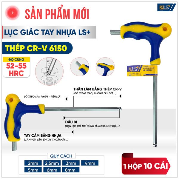  Lục giác chữ T tay nhựa 4mm LS200120 