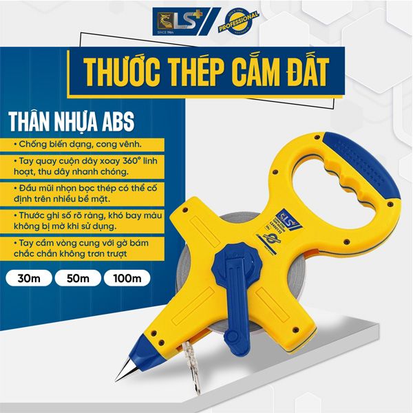  Thước kéo thép cắm đất 30m LS400130 