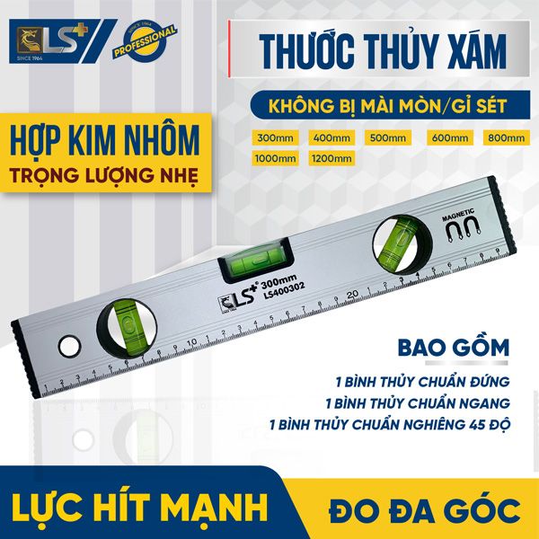  Thước thuỷ xám có từ 400mm LS400303 