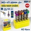 Bộ 10 mũi vặn vít 2 đầu PH2x65mm nam châm LS400528