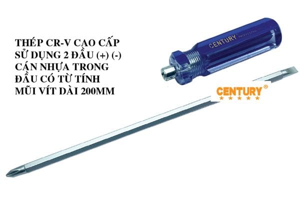  Tua vít cán trong 2 đầu 200mm CENTURY LU-TV2DT-200 