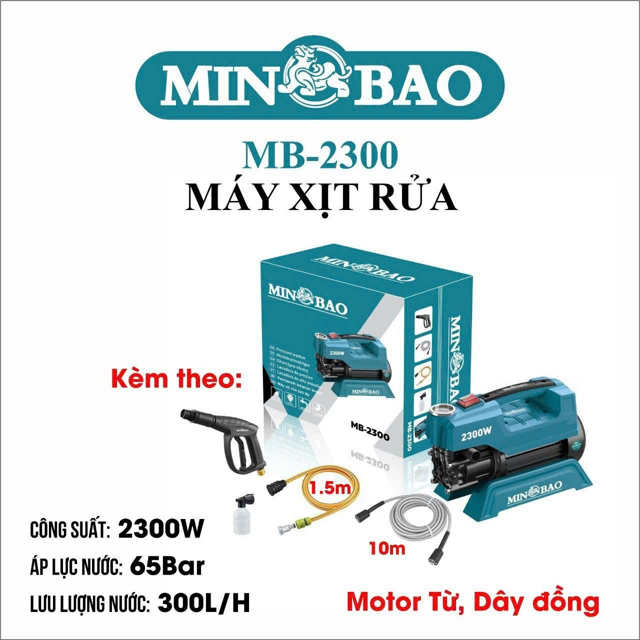  Máy xịt rửa xe 2300W MINBAO MB-2300 