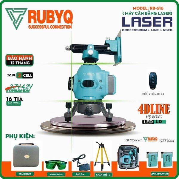  Máy cân mực laser 16 tia xanh RUBYQ RB-616 