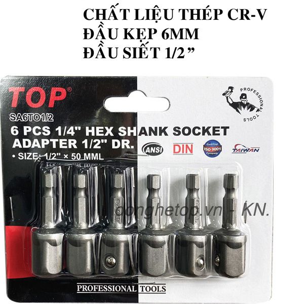  Đầu chuyển lục giác 6mm sang 1/2 Inch TOP SA6TO1/2 