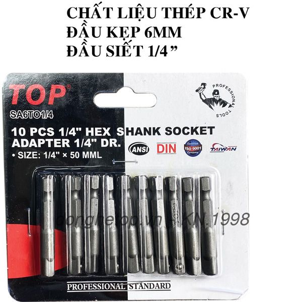  Đầu chuyển lục giác 6mm sang 1/4 Inch TOP SA6TO1/4 