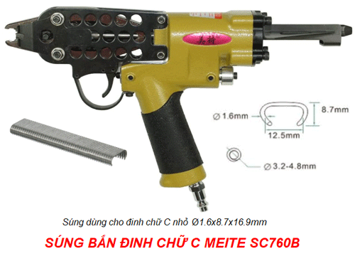  Súng bắn đinh chữ C nhỏ Meite SC760B 