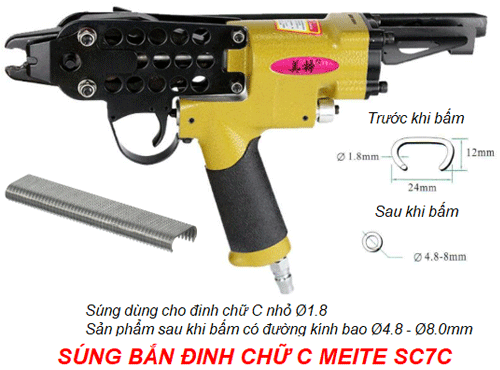  Súng bắn đinh chữ C lớn Meite SC7C 