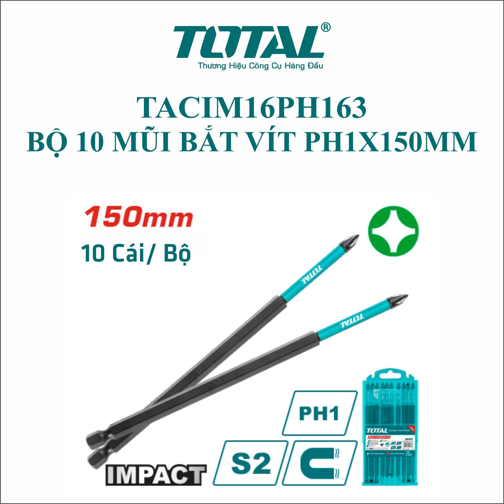  Bộ 10 mũi bắt vít PH1x150mm Total TACIM16PH163 
