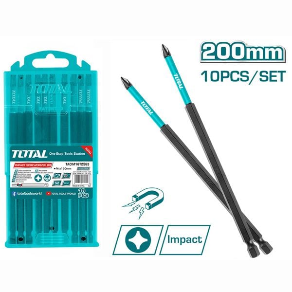  Bộ 10 mũi bắt vít PH1x200mm Total TACIM16PH183 