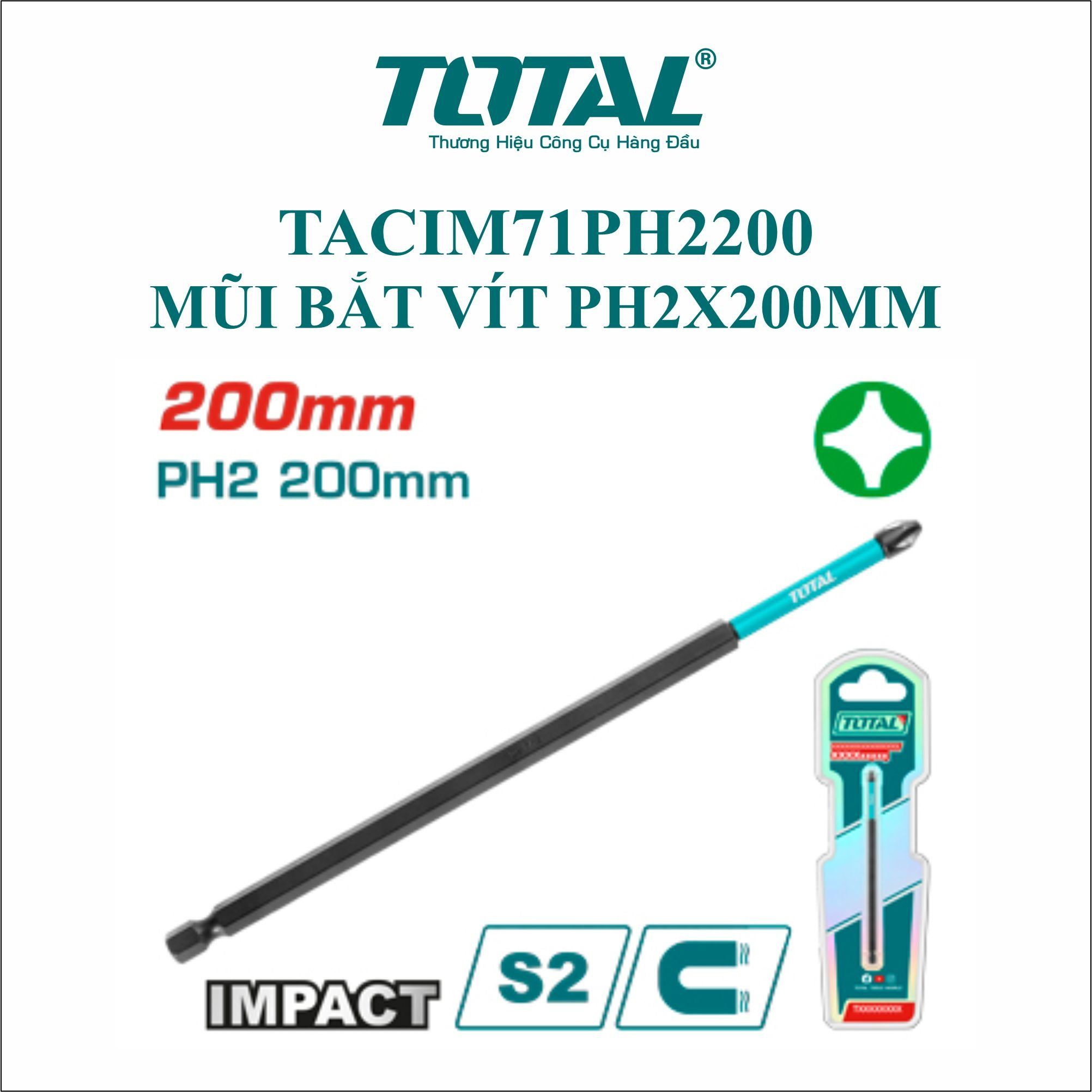  Mũi bắt vít PH2x200mm Total TACIM71PH2200 