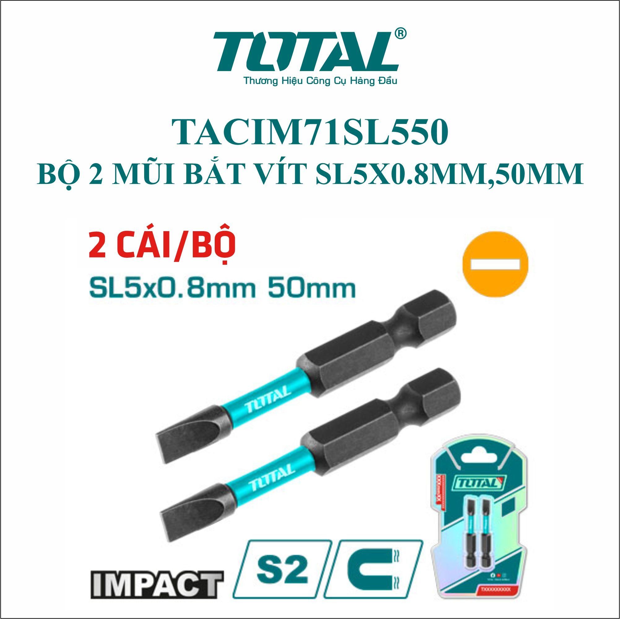  Bộ 2 mũi bắt vít SL5x0.8mm,50mm Total TACIM71SL550 