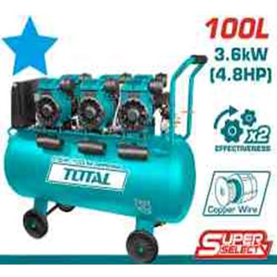  Máy nén khí không dầu 100L/3x1200W Total TCS3361008T 