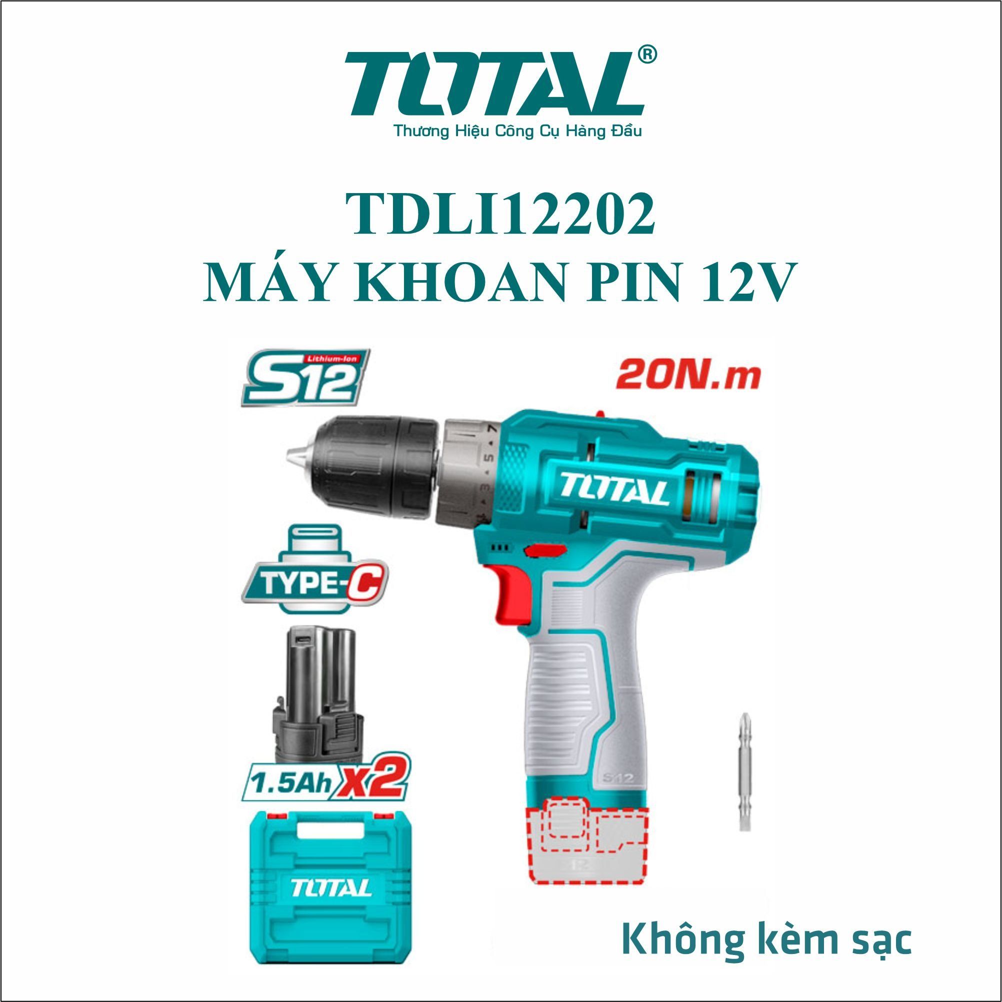  Máy khoan vặn vít dùng pin 12V Total TDLI12202 