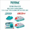 Bộ 2 Pin 20Vx2.0Ah và sạc 20V Total TFBCPK1222