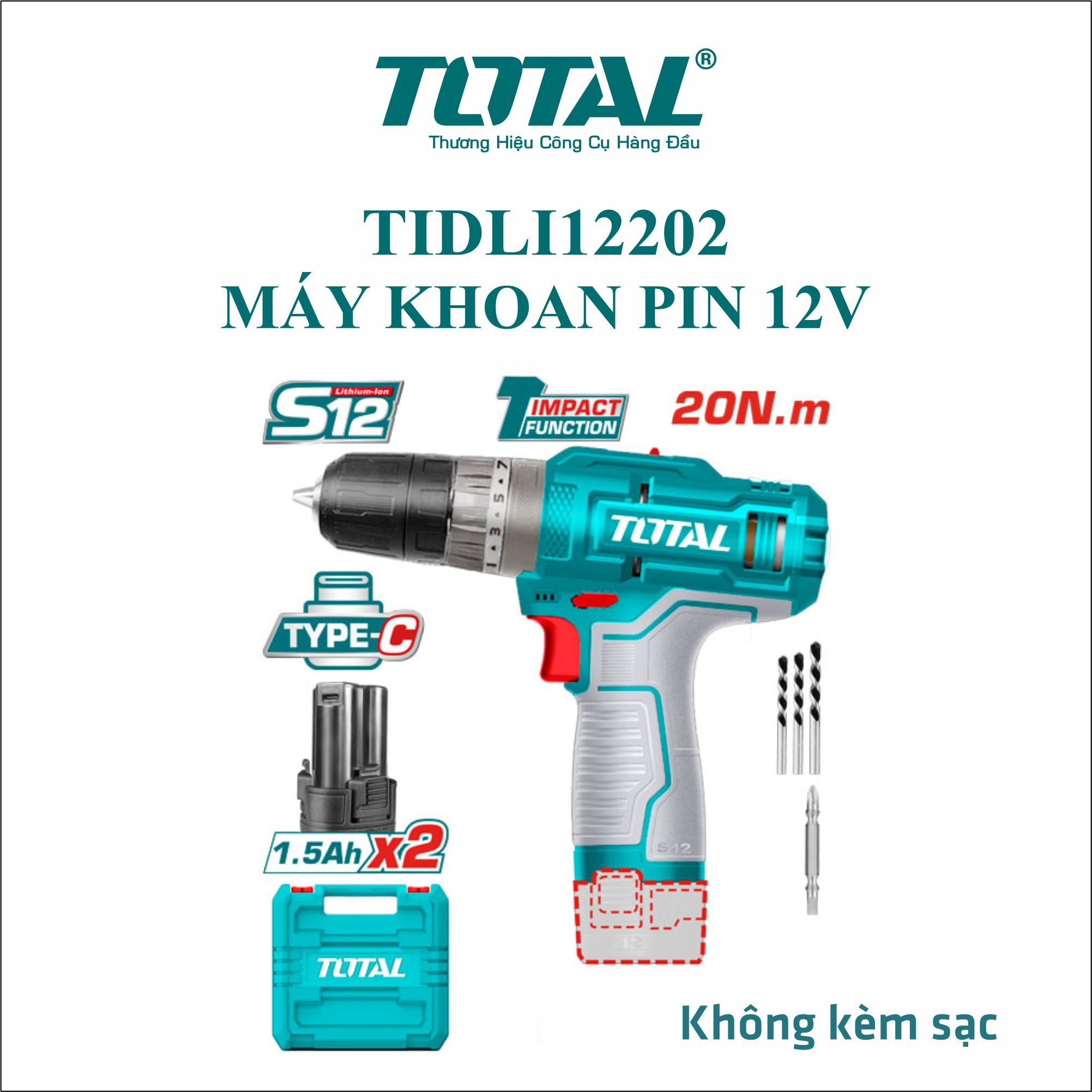  Máy khoan động lực dùng pin 12V Total TIDLI12202 