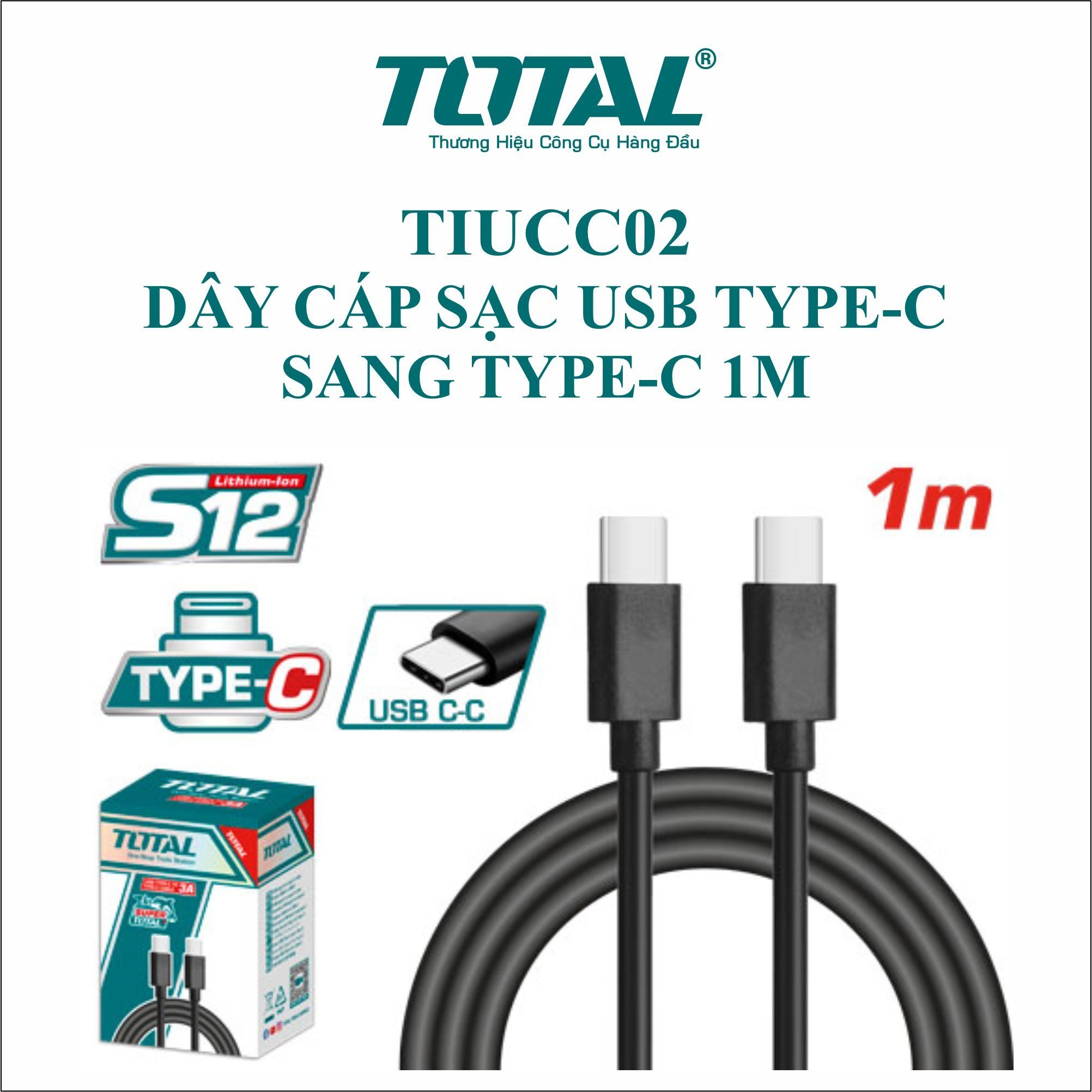  Dây cáp sạc USB type-C sang type-A 1M Total TIUCC02 
