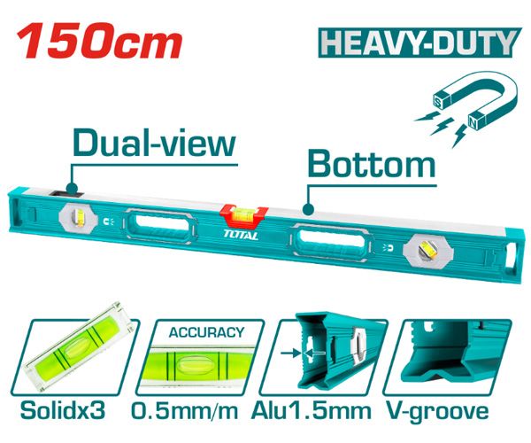  Thước thủy kèm theo nam châm hút 150cm Total TMT215056 
