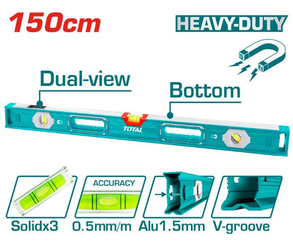  Thước thủy kèm theo nam châm hút 150cm Total TMT215056 