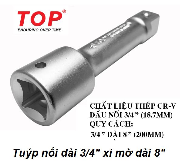  Tuýp nối dài 3/4 Inch dài 8 Inch xi mờ TOP TNXM3408 