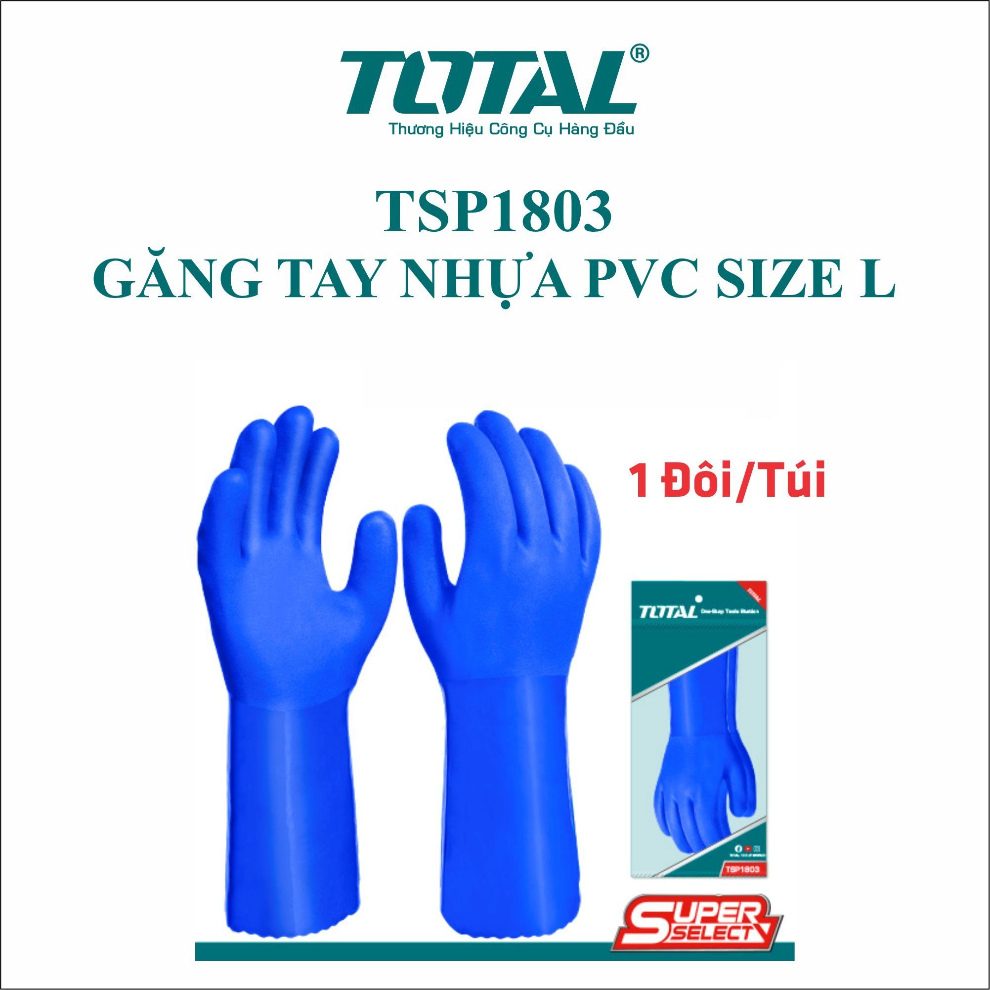  Găng tay nhựa PVC size L Total TSP1803 