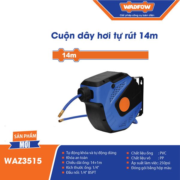  Cuộn dây hơi tự rút 1/4 inch dài 14m WADFOW WAZ3515 